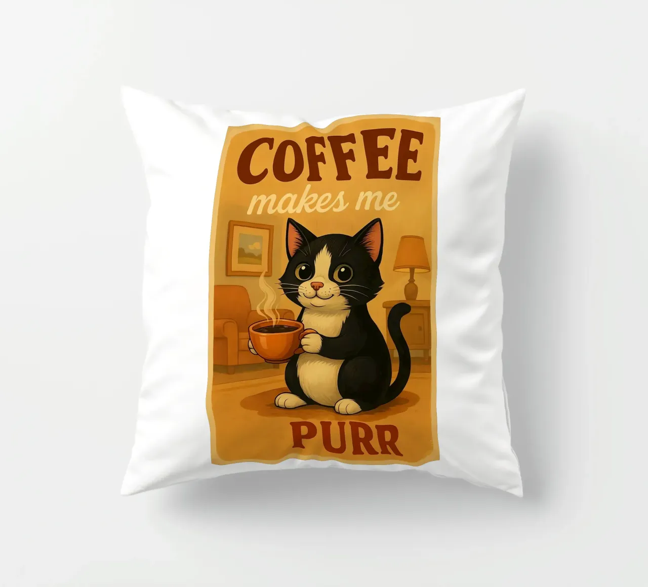 Il caffè mi fa fare le fusa cuscino da Arjun