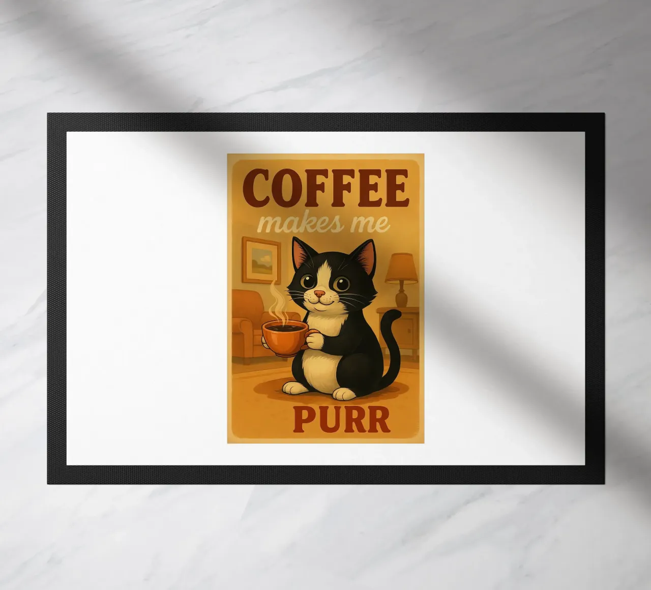 Il caffè mi fa fare le fusa zerbino da Arjun