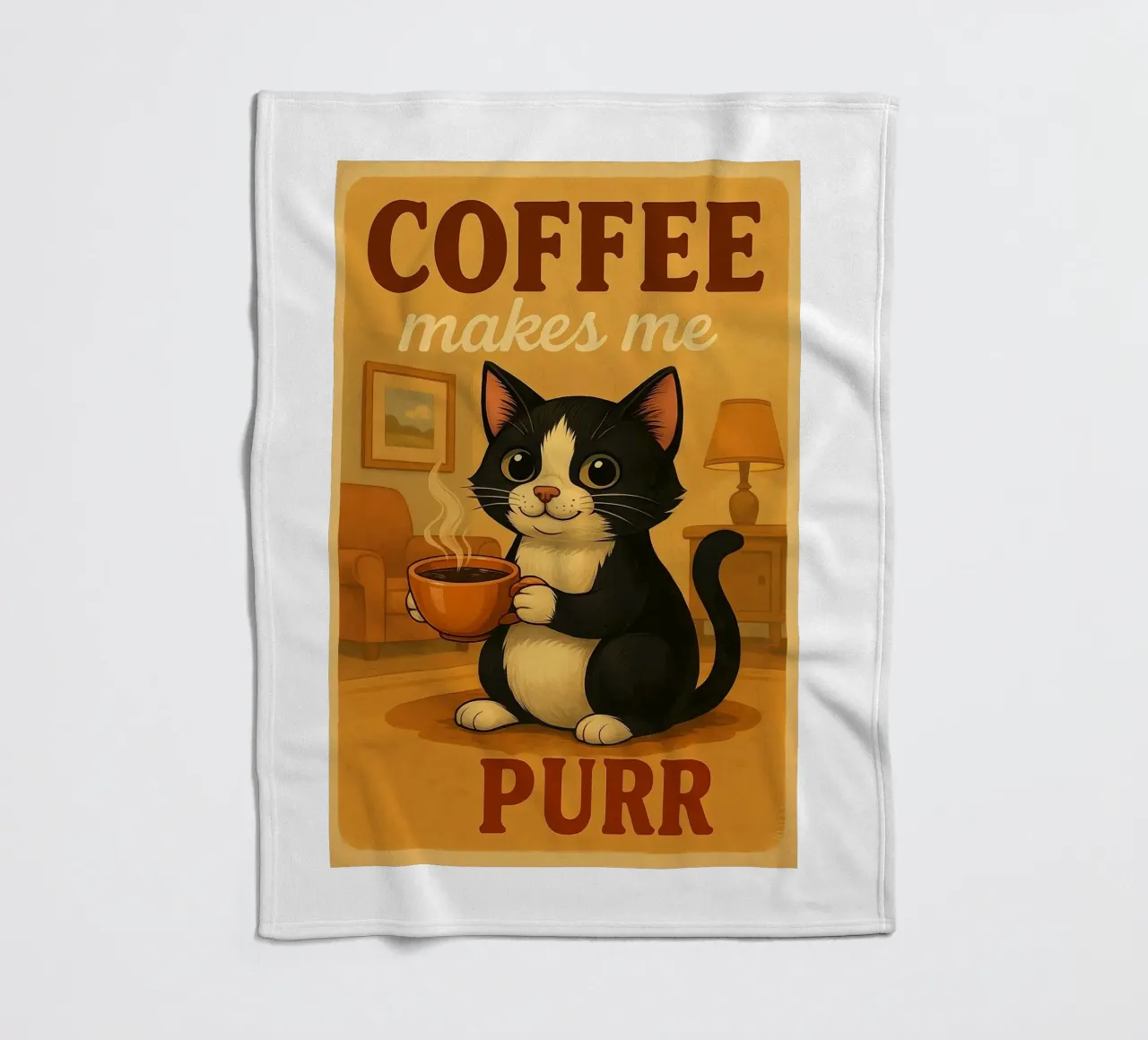 Il caffè mi fa fare le fusa coperta in pile da Arjun