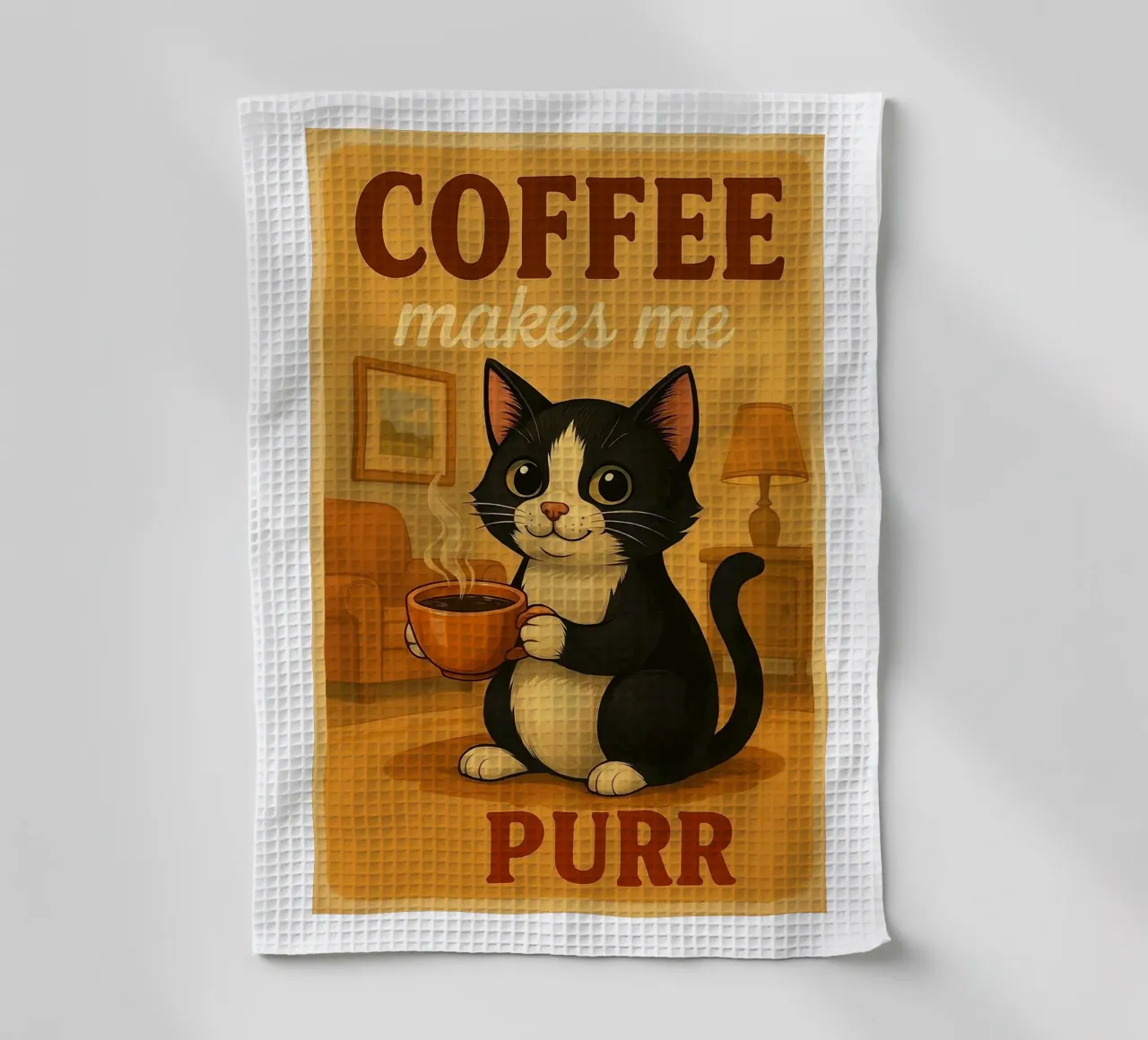 Il caffè mi fa fare le fusa canovaccio da cucina da Arjun