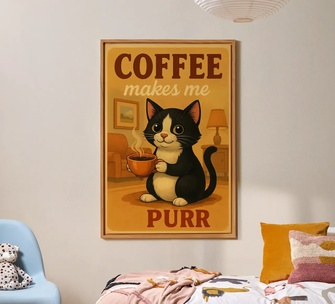Il caffè mi fa fare le fusa alluminio dibond da Arjun