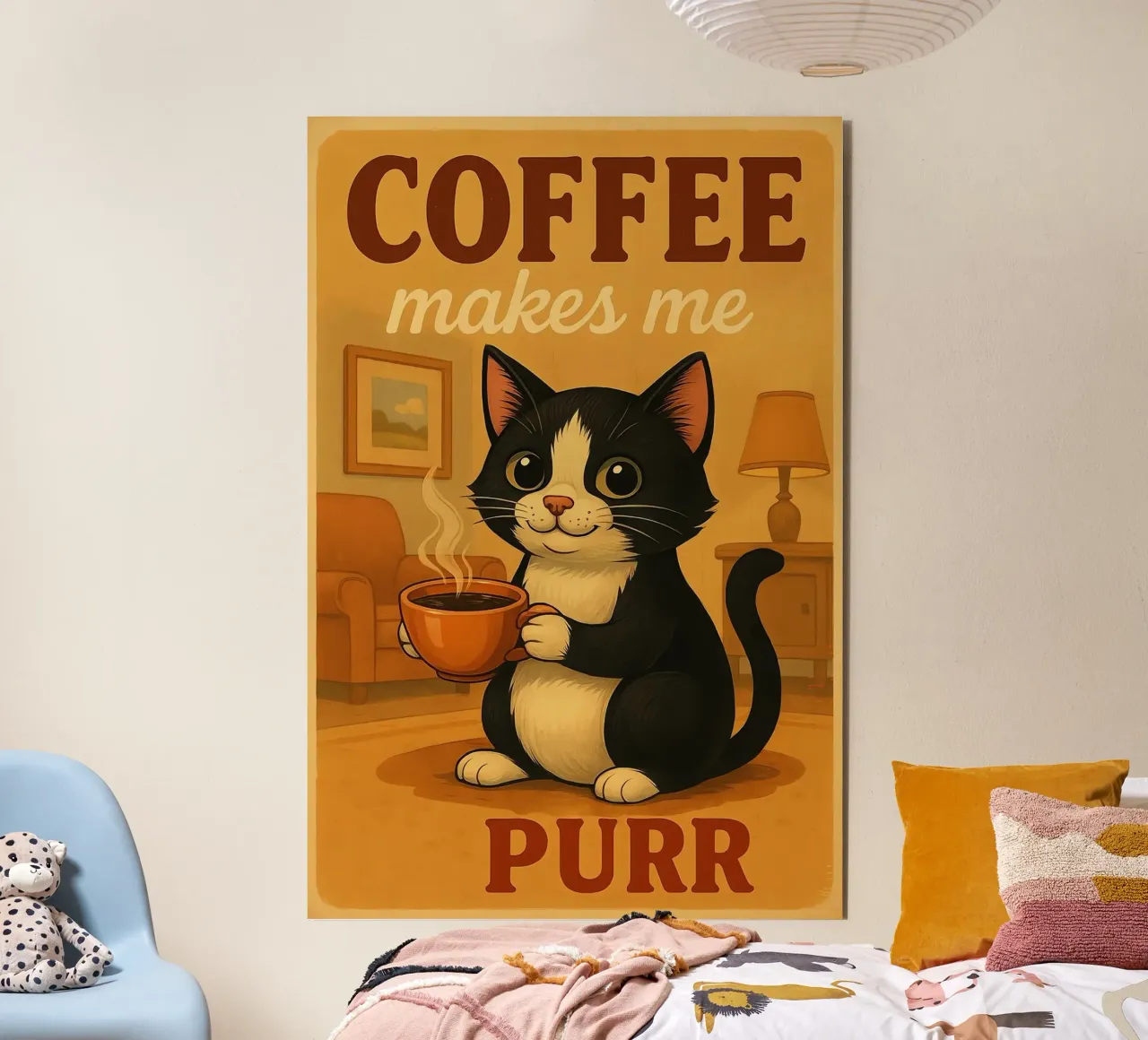 Il caffè mi fa fare le fusa alluminio dibond da Arjun