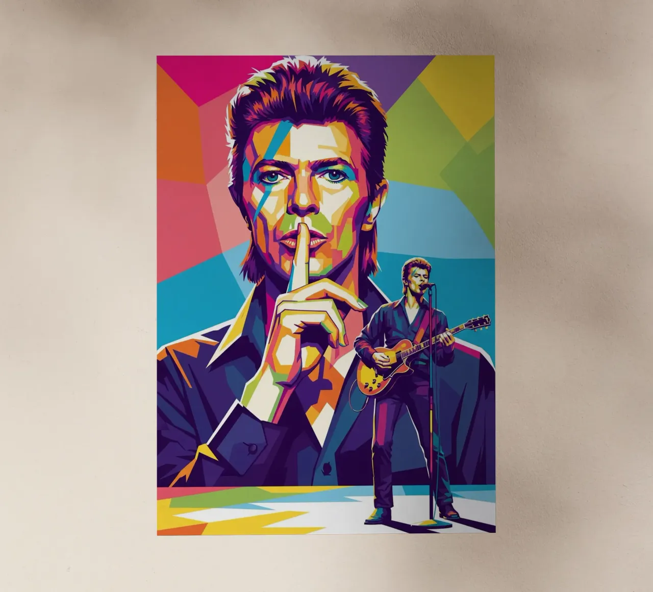 David Bowie - WPAP art style (1) pellicola backlit da Hantamrata