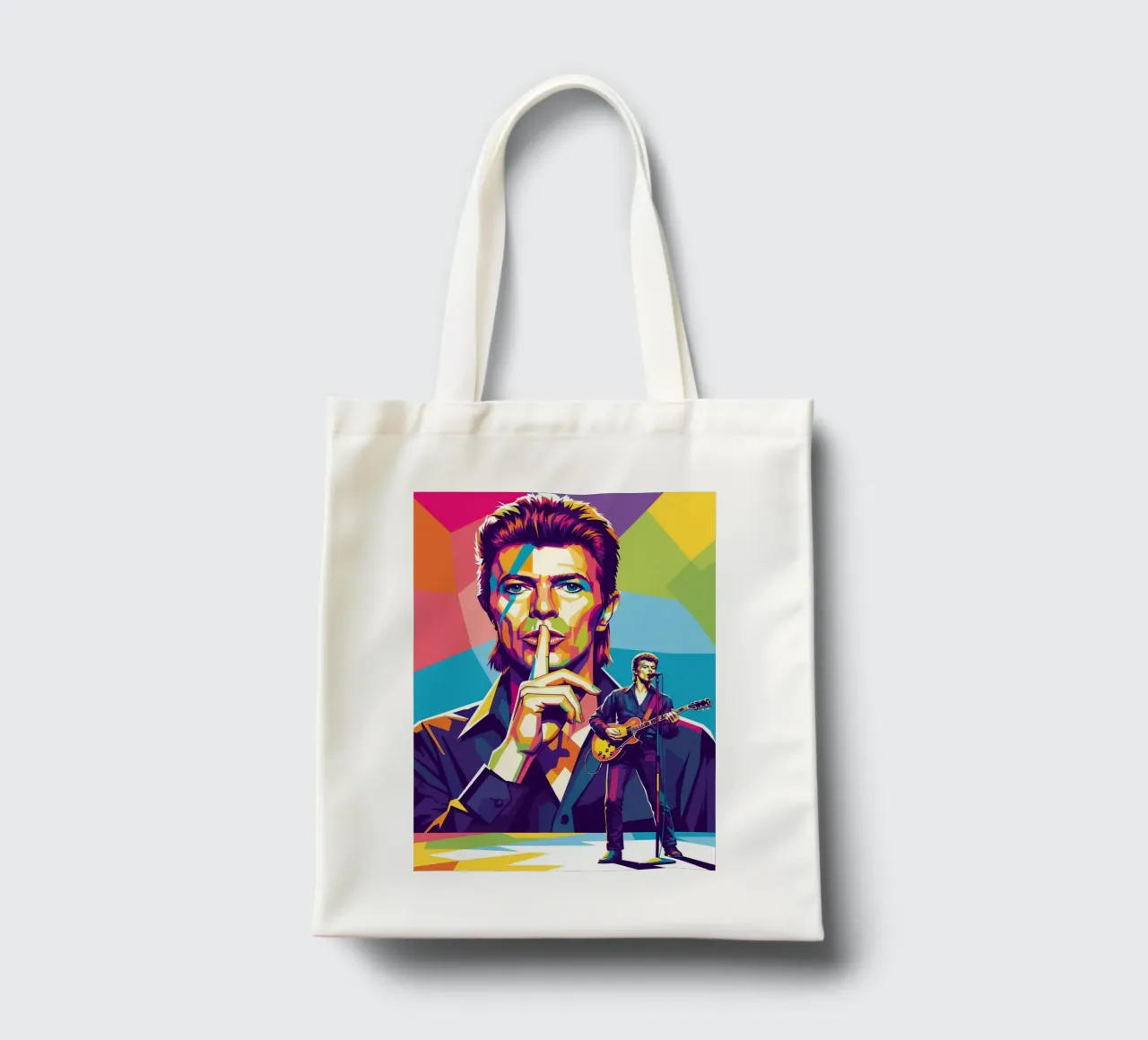 David Bowie - WPAP art style (1) borsa in juta da Hantamrata