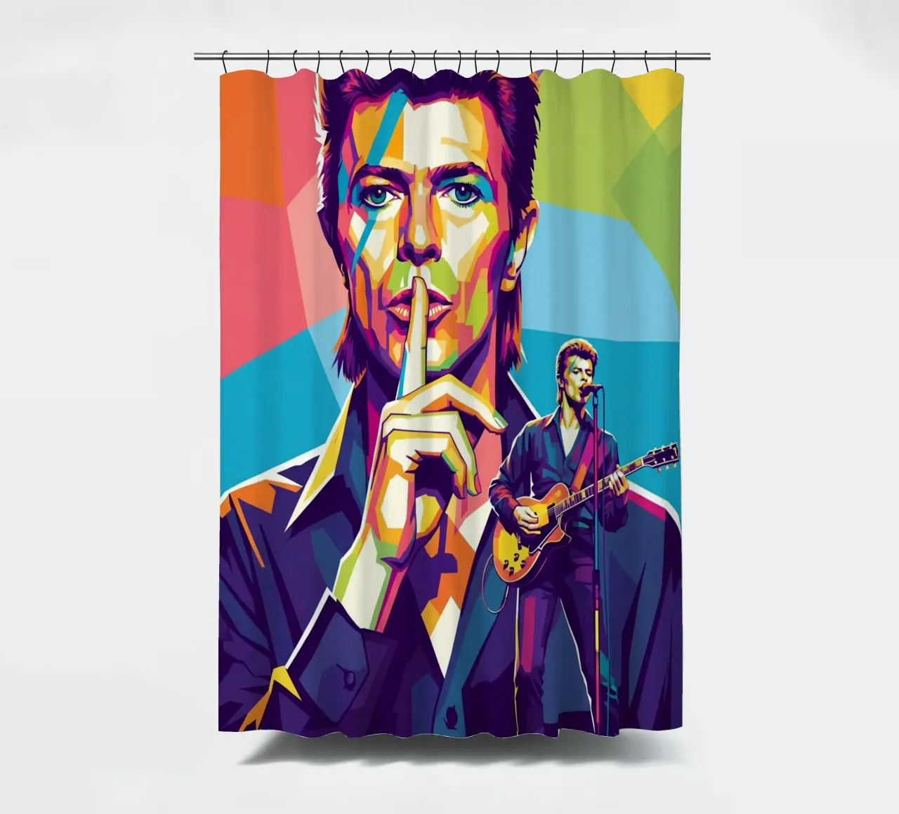 David Bowie - WPAP art style (1) tenda da doccia da Hantamrata