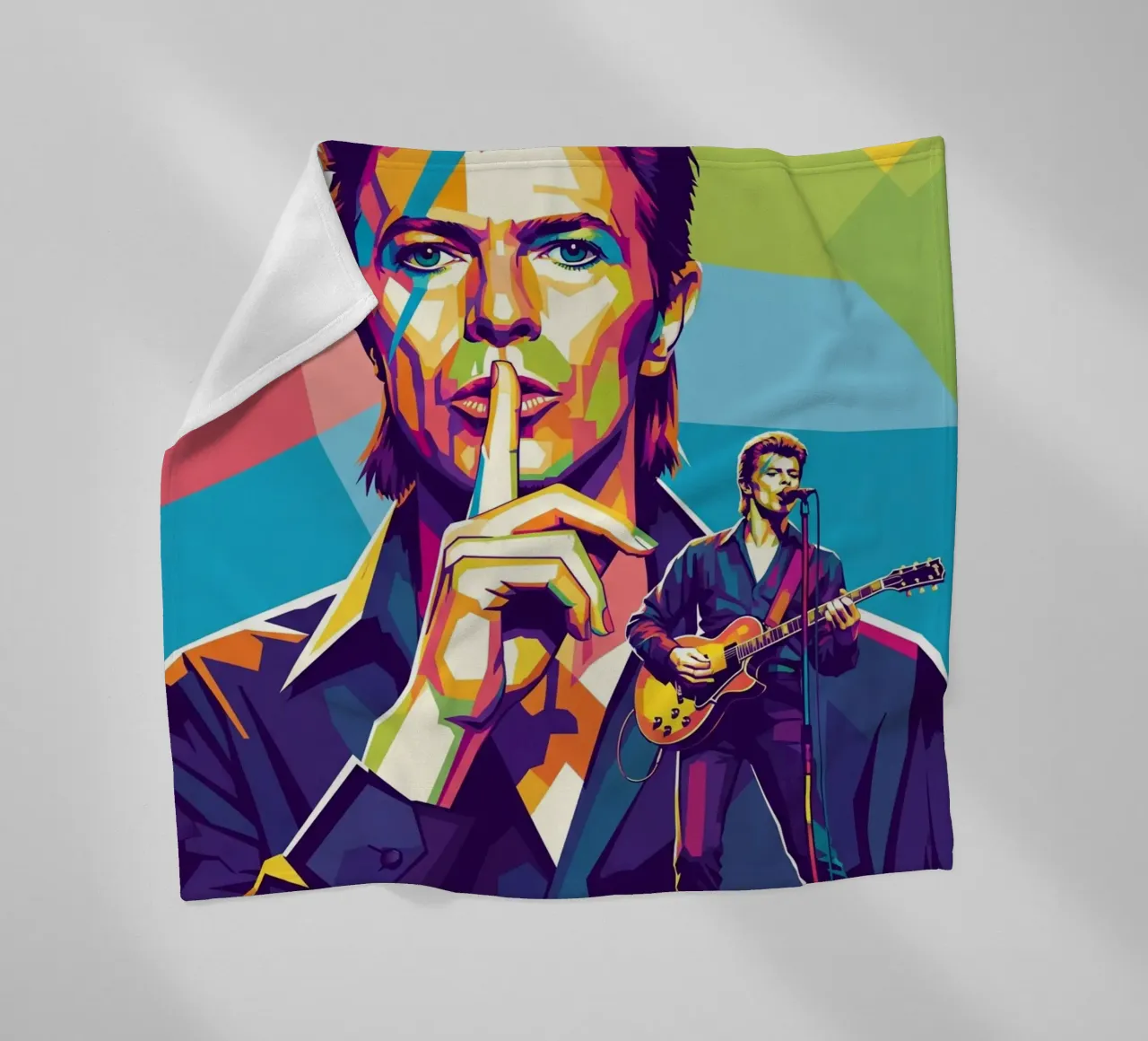David Bowie - WPAP art style (1) coperta in pile da Hantamrata