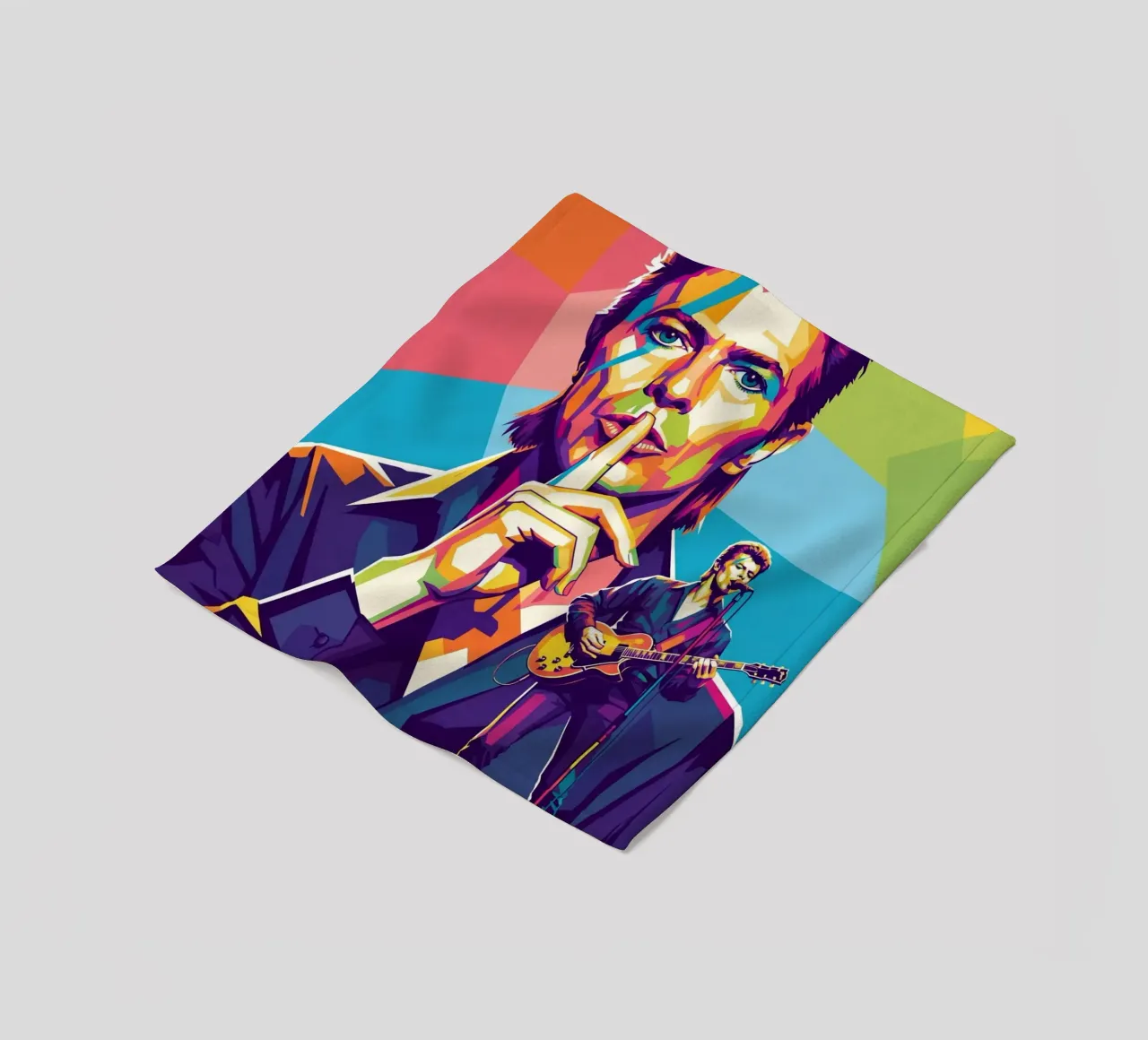 David Bowie - WPAP art style (1) coperta in pile da Hantamrata