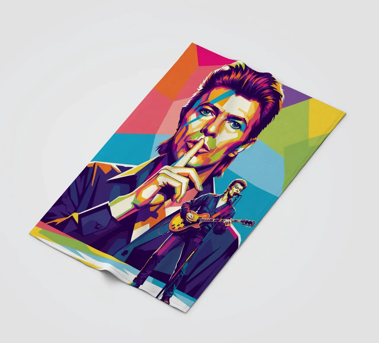 David Bowie - WPAP art style (1) coperta in pile da Hantamrata