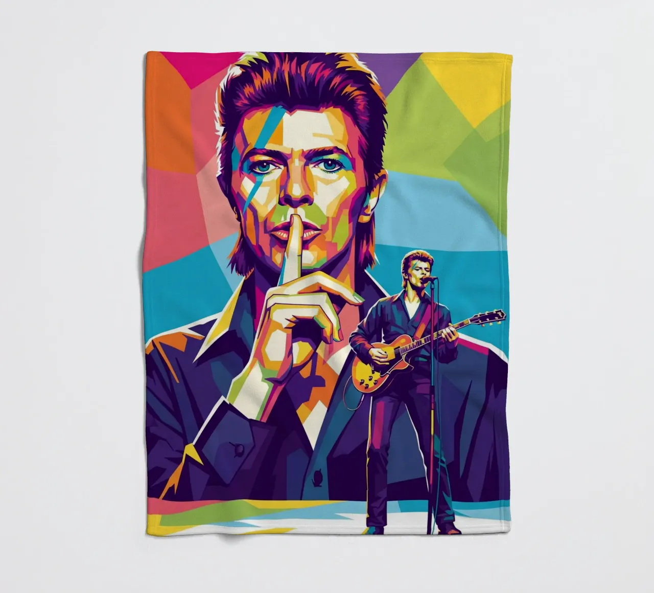 David Bowie - WPAP art style (1) coperta in pile da Hantamrata