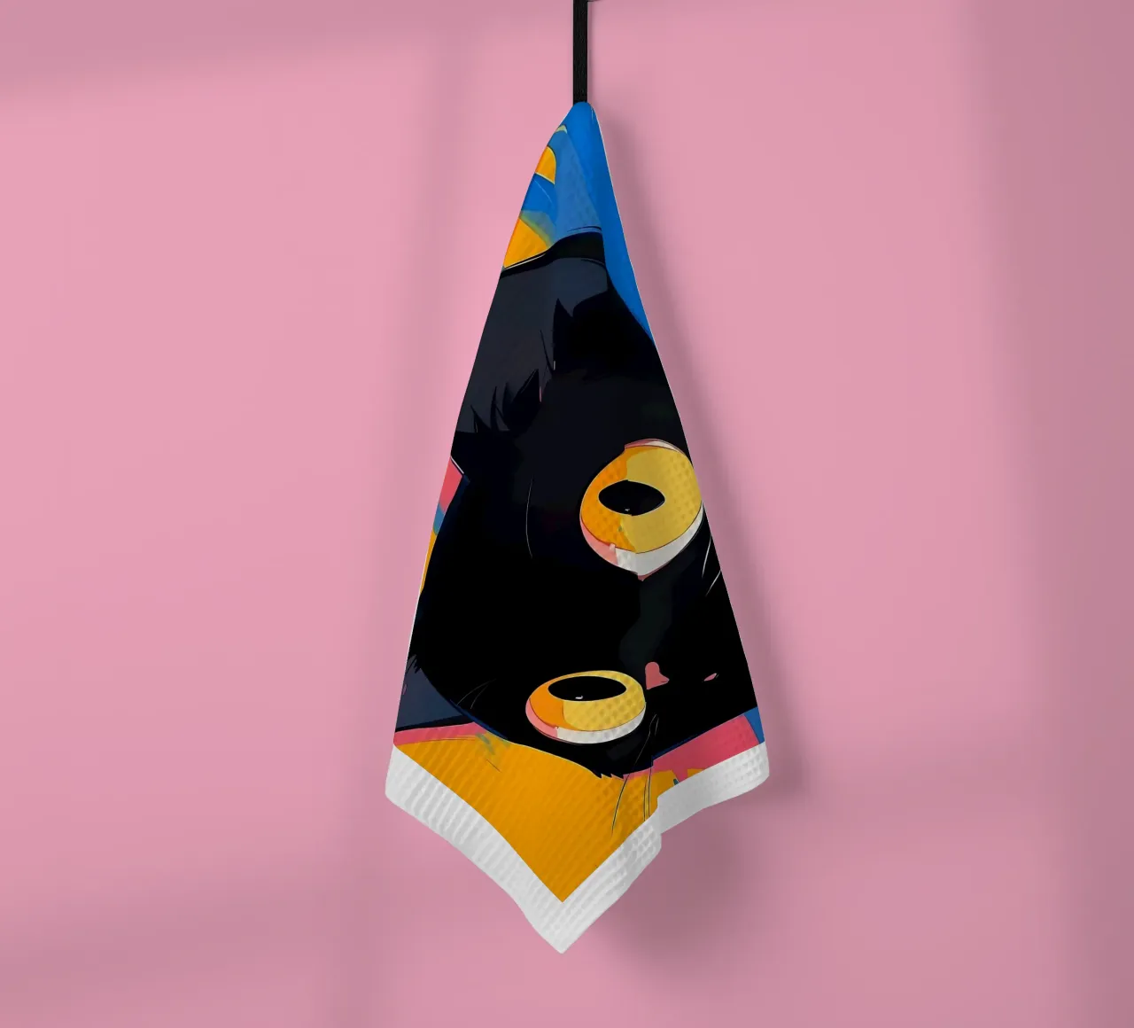 Cut Cat tea towel by Arjun