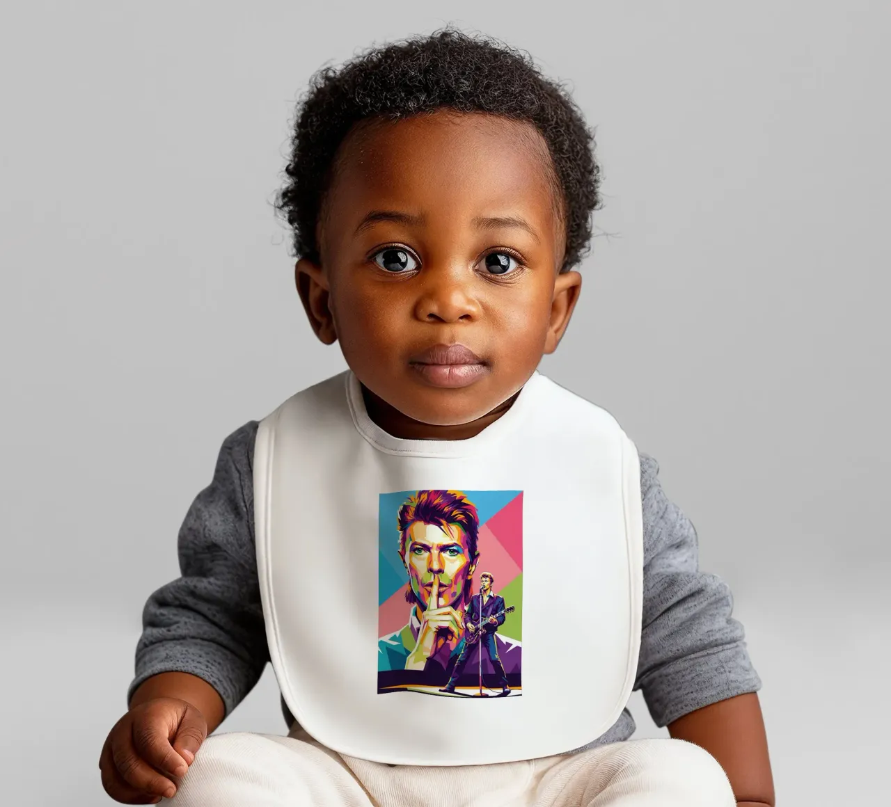 David Bowie - WPAP art style (2) babero de Hantamrata