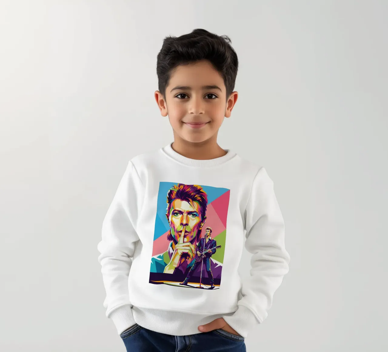David Bowie - WPAP art style (2) felpa bambino da Hantamrata