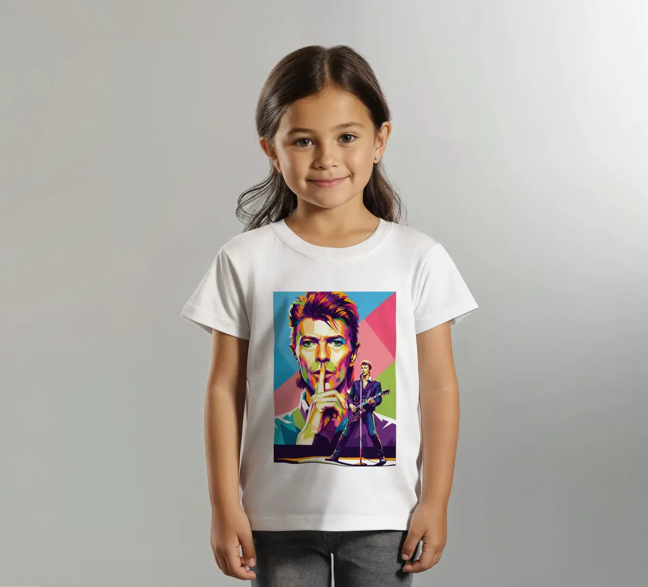 David Bowie - WPAP art style (2) t-shirt bambini da Hantamrata