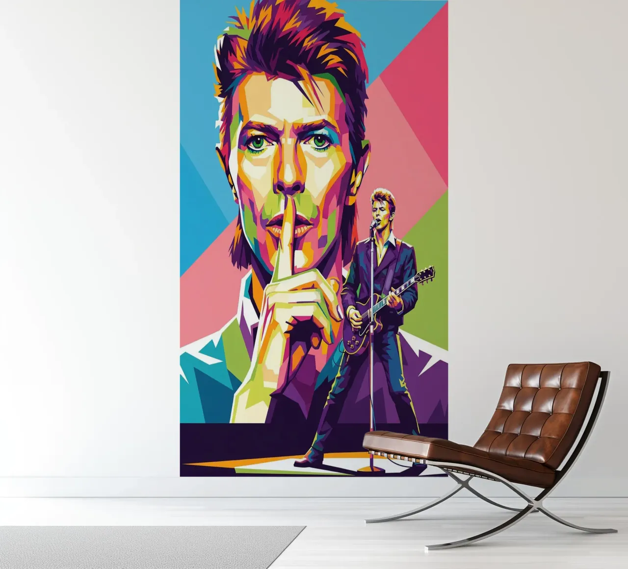David Bowie - WPAP art style (2) papel para pared de Hantamrata