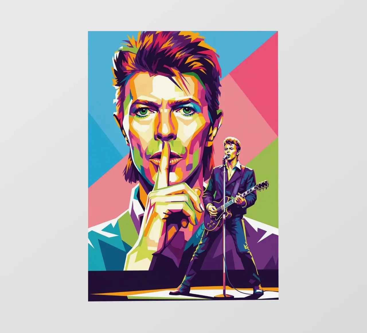 David Bowie - WPAP art style (2) papel para pared de Hantamrata