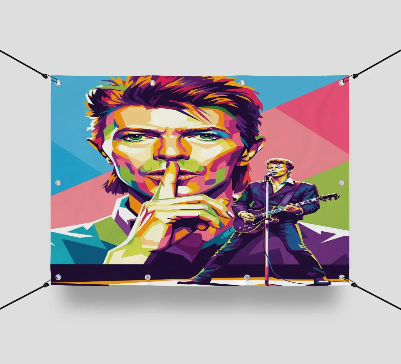 David Bowie - WPAP art style (2) telo in pvc da Hantamrata