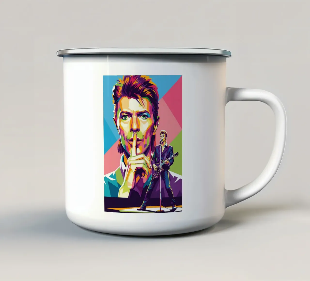 David Bowie - WPAP art style (2) tazza in smalto da Hantamrata