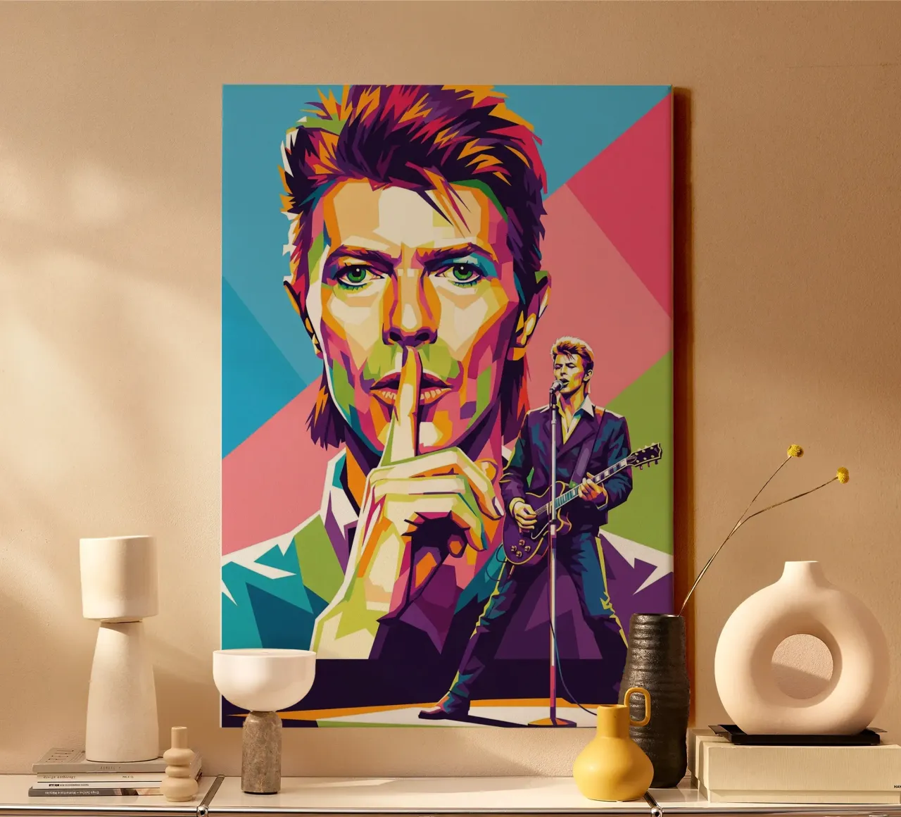 David Bowie - WPAP art style (2) tela da Hantamrata