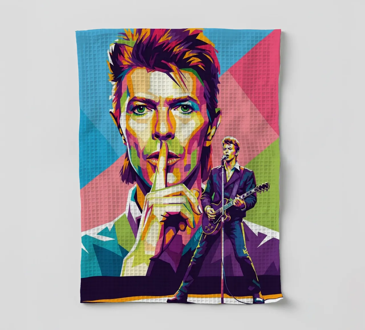 David Bowie - WPAP art style (2) torchon de Hantamrata