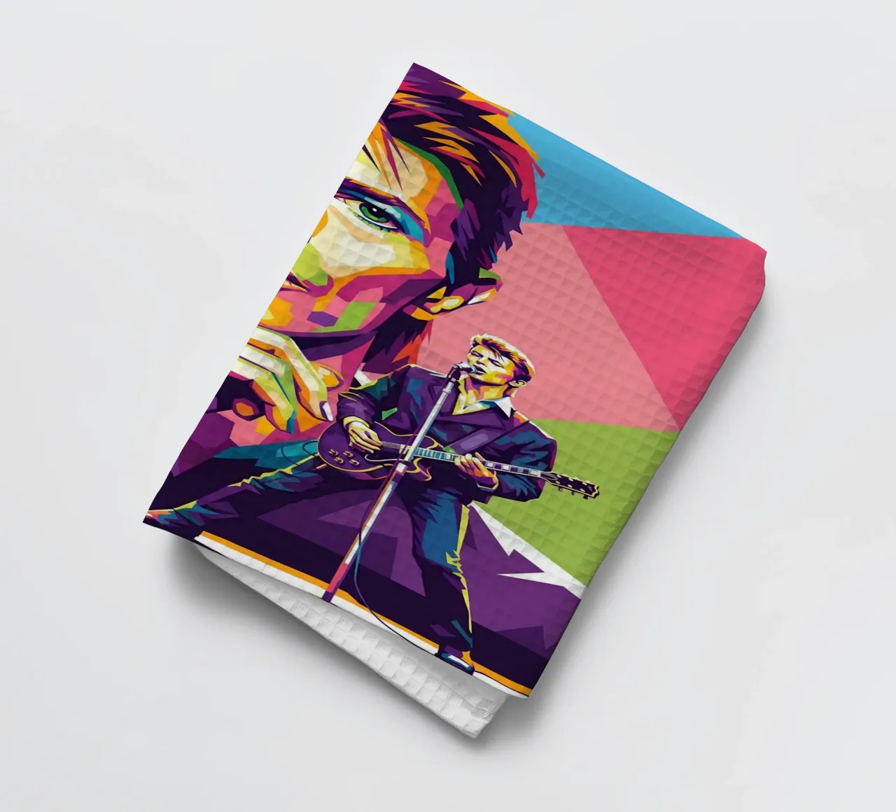 David Bowie - WPAP art style (2) torchon de Hantamrata