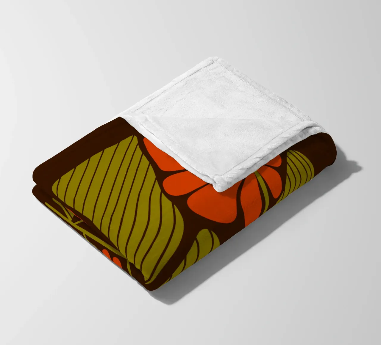 Retro 60s vibes orange flowers coperta in pile da TijanaArtStudio88