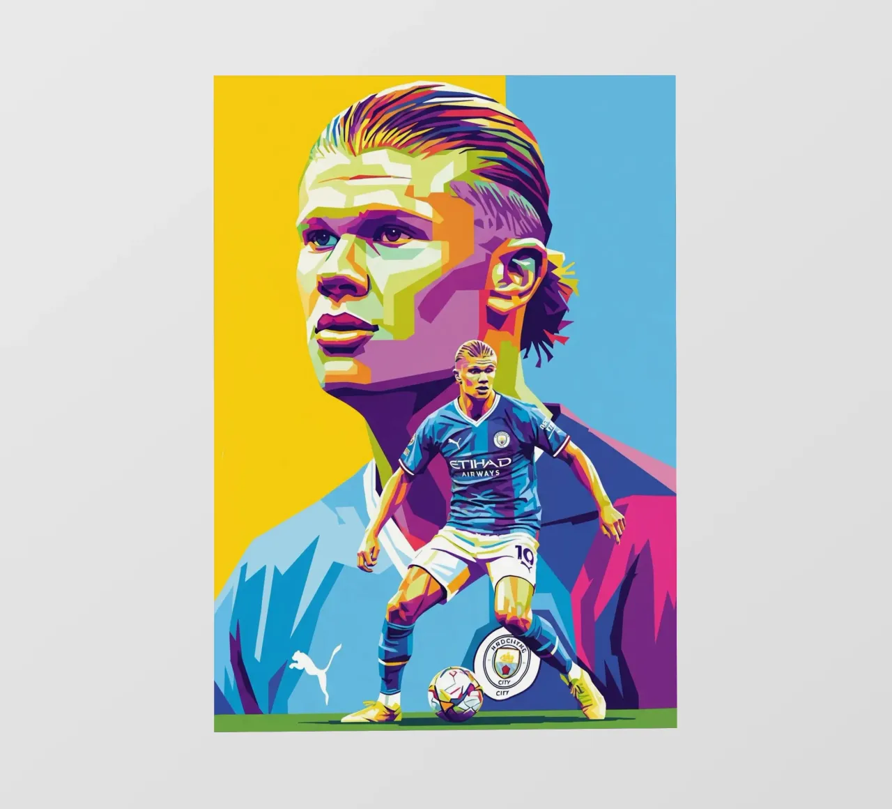 Erling Haaland - WPAP art style (1) pellicola backlit da Hantamrata