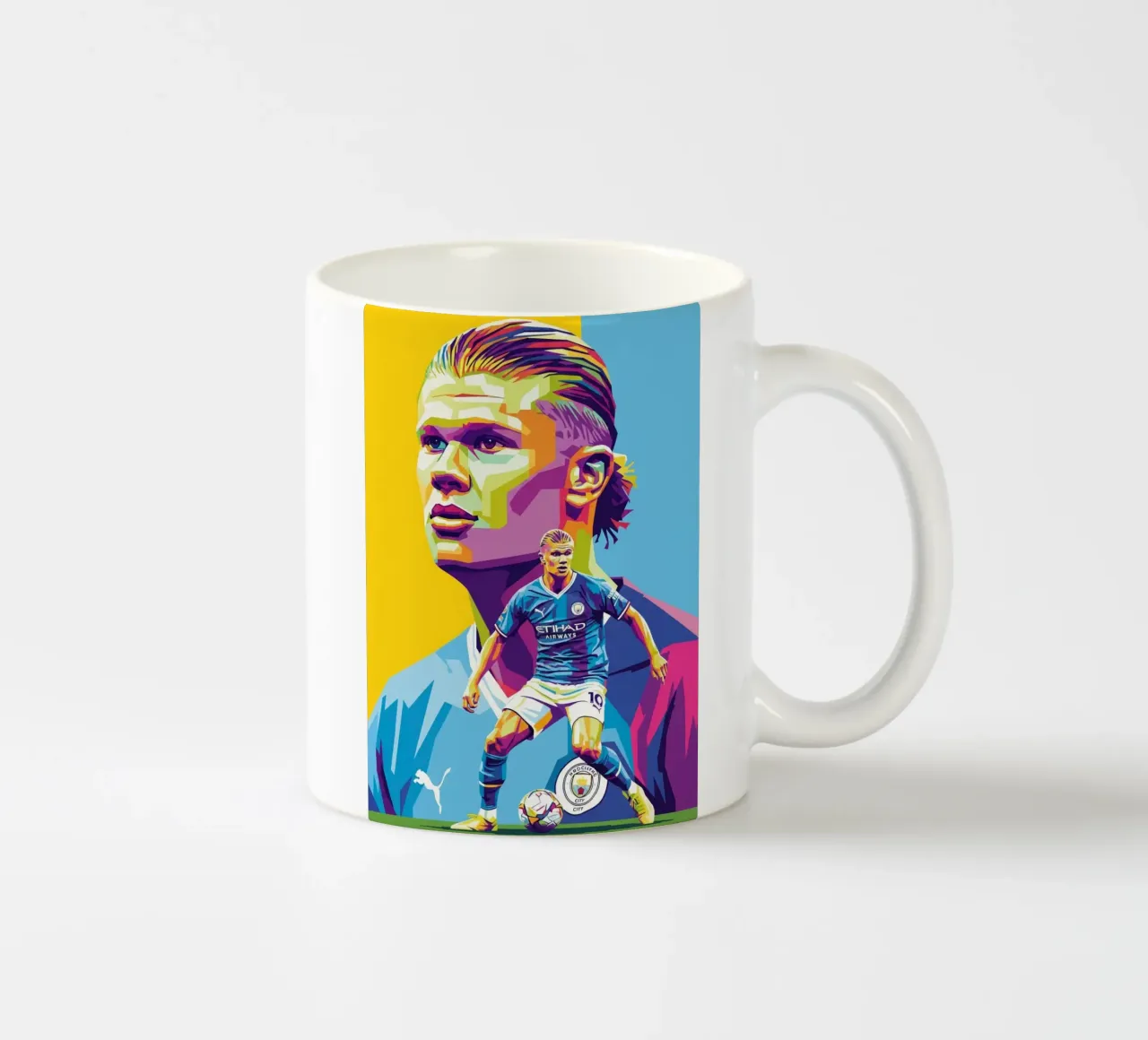 Erling Haaland - WPAP art style (1) tazza in ceramica da Hantamrata