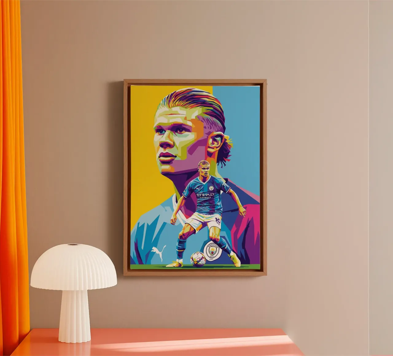 Erling Haaland - WPAP art style (1) tela con Cornice a cassetta da Hantamrata