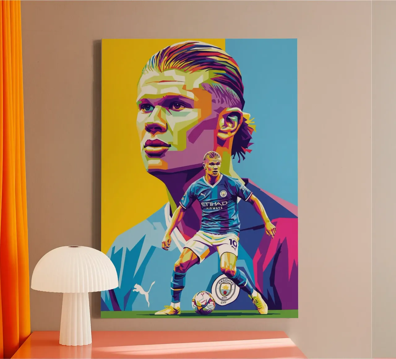 Erling Haaland - WPAP art style (1) tela con Cornice a cassetta da Hantamrata