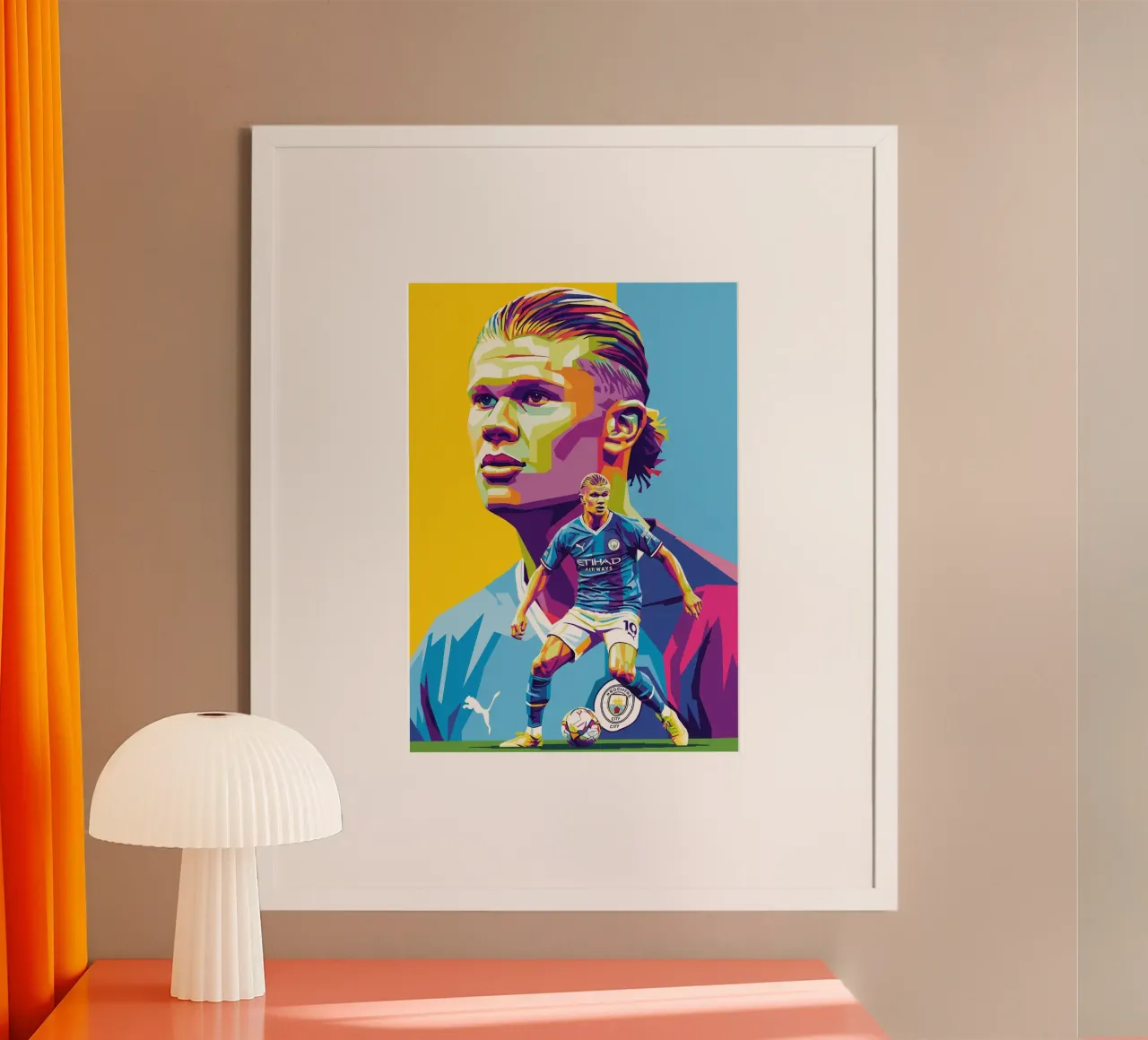 Erling Haaland - WPAP art style (1) poster con telaio in alluminio da Hantamrata
