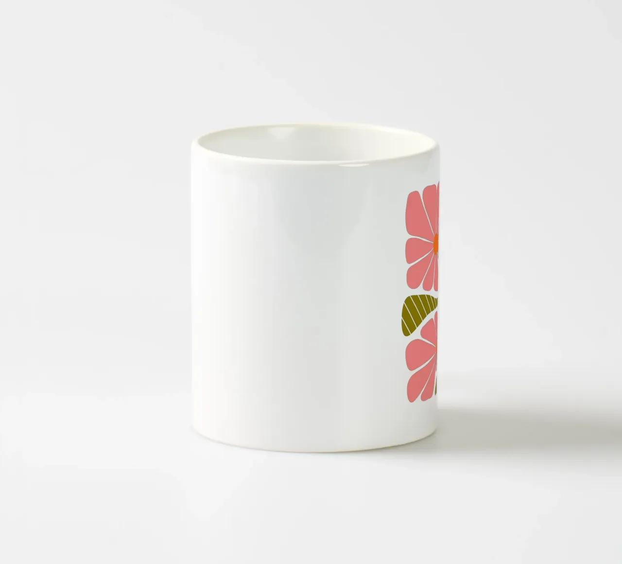 Retro 60s vibes pink flowers tazza in ceramica da TijanaArtStudio88