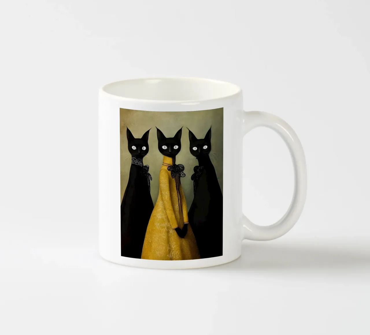 Tre gatti neri tazza in ceramica da Manuela