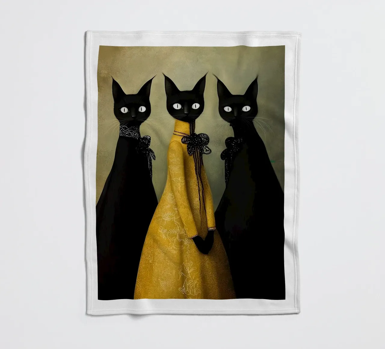 Tre gatti neri coperta in pile da Manuela