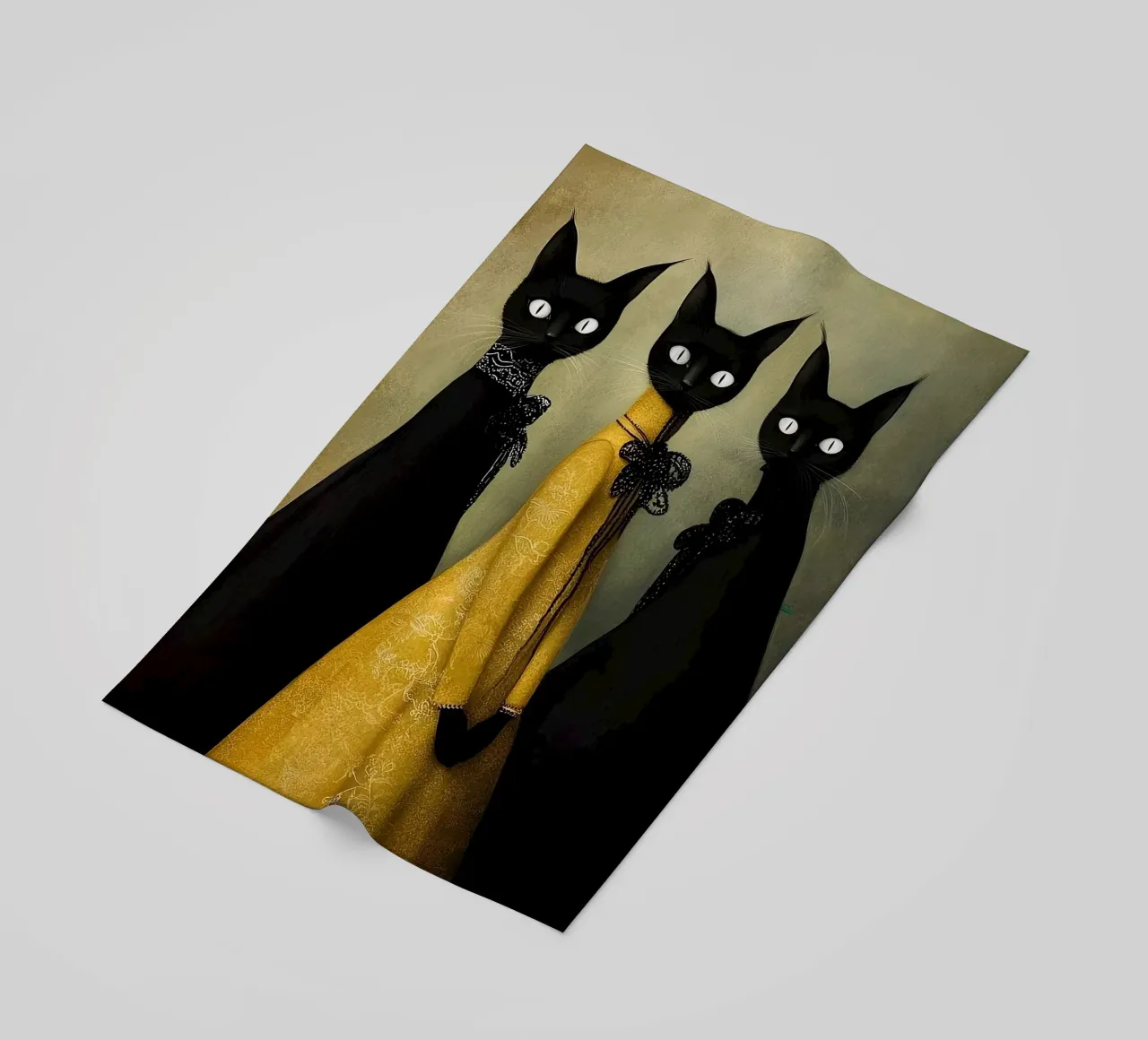 Tre gatti neri telo mare da Manuela