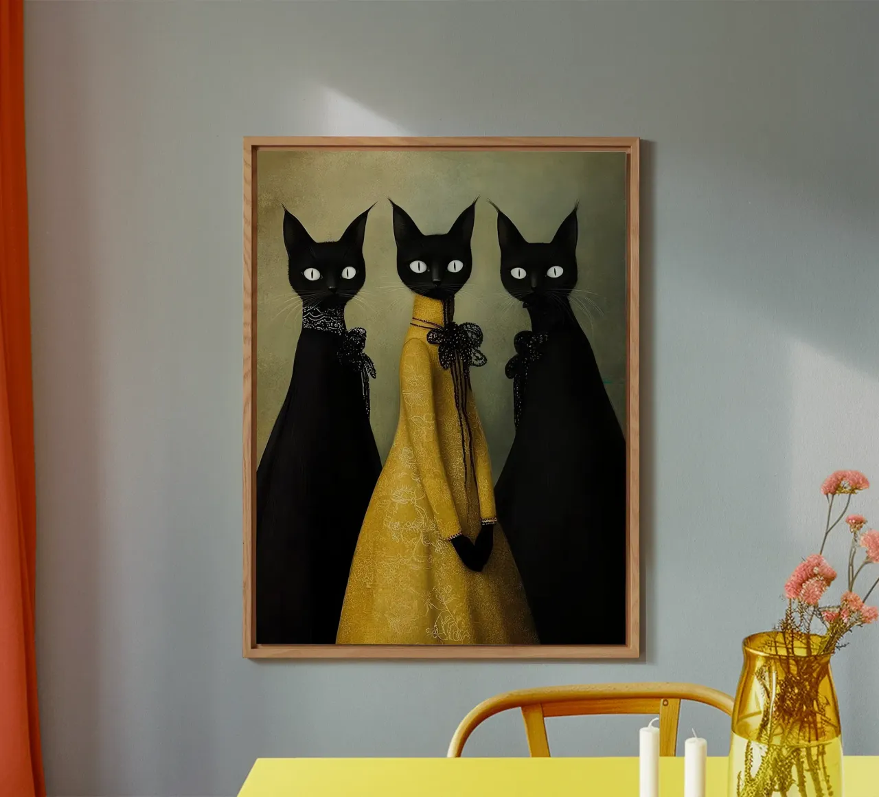 Tre gatti neri alluminio dibond da Manuela