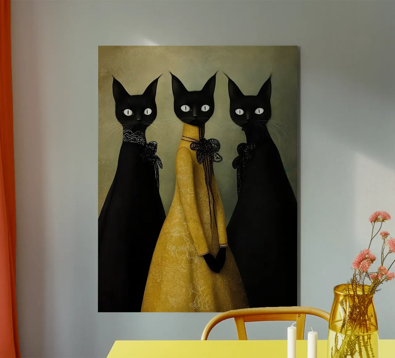 Tre gatti neri alluminio dibond da Manuela