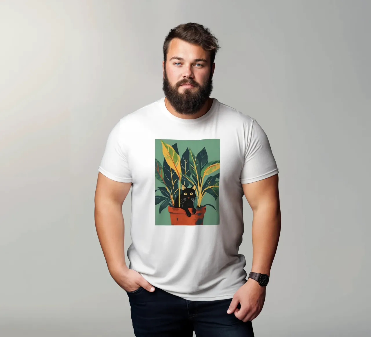 Gatto nero t-shirt da Manuela