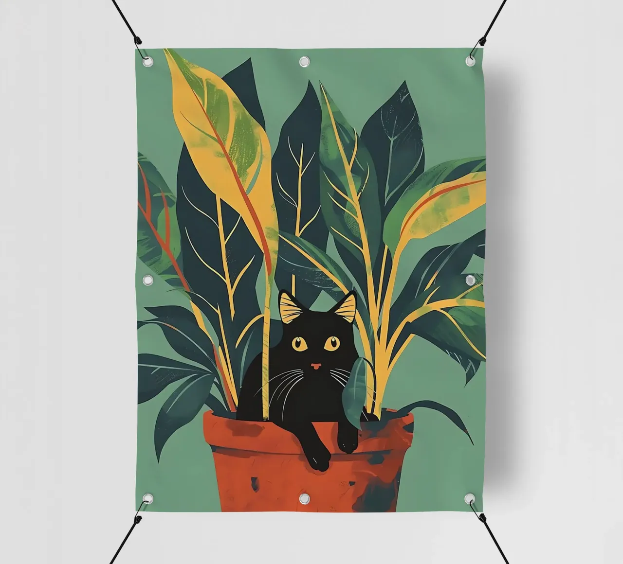 Gatto nero telo in pvc da Manuela