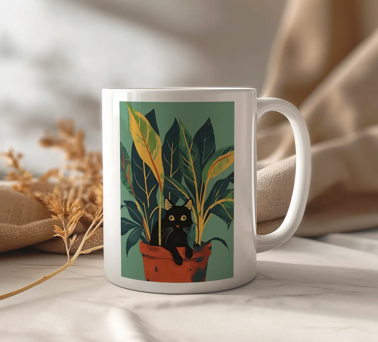 Gatto nero tazza in ceramica da Manuela