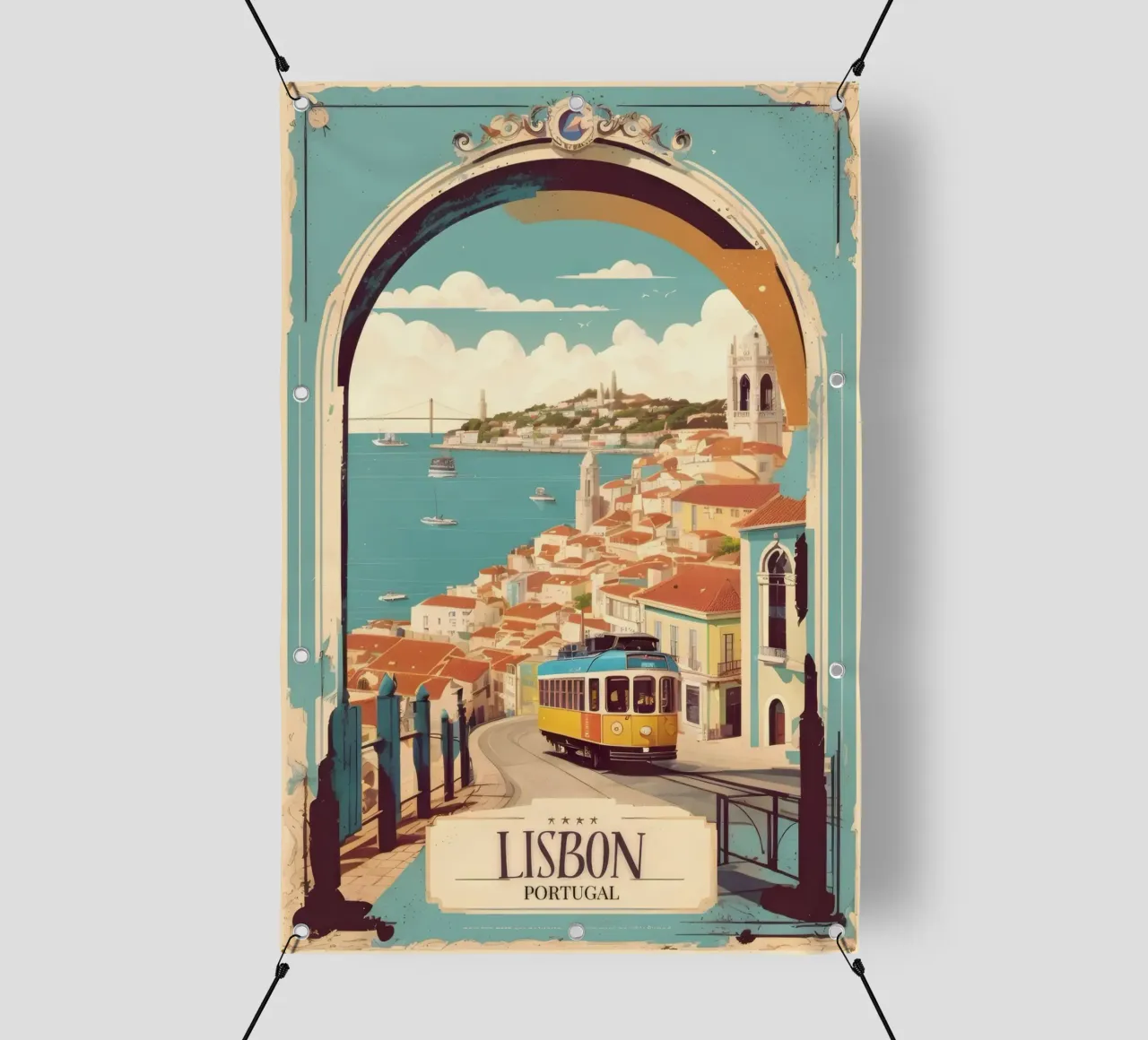 Lisbona Poster Bellezza portoghese telo in pvc da mixmat