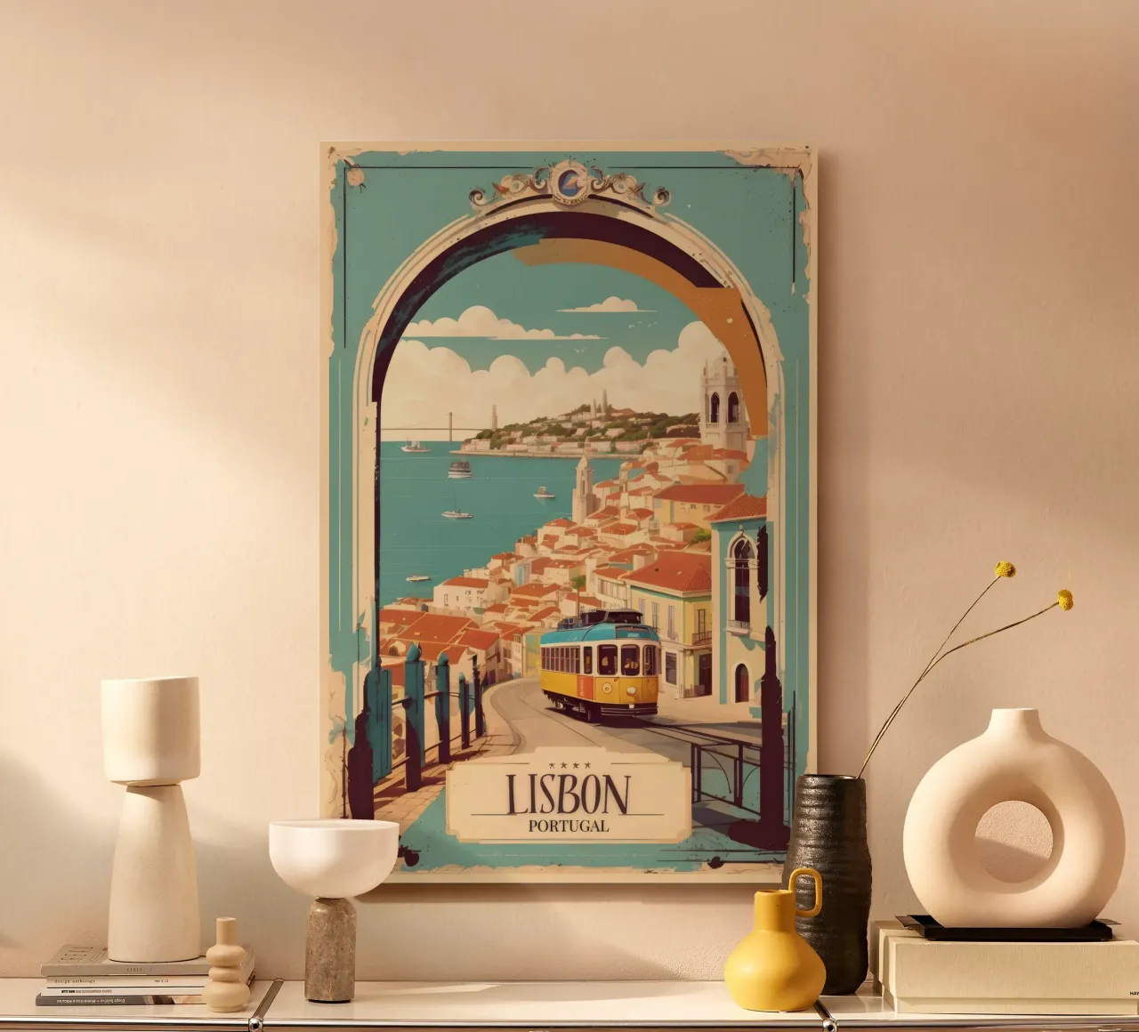 Lisbona Poster Bellezza portoghese alluminio dibond da mixmat