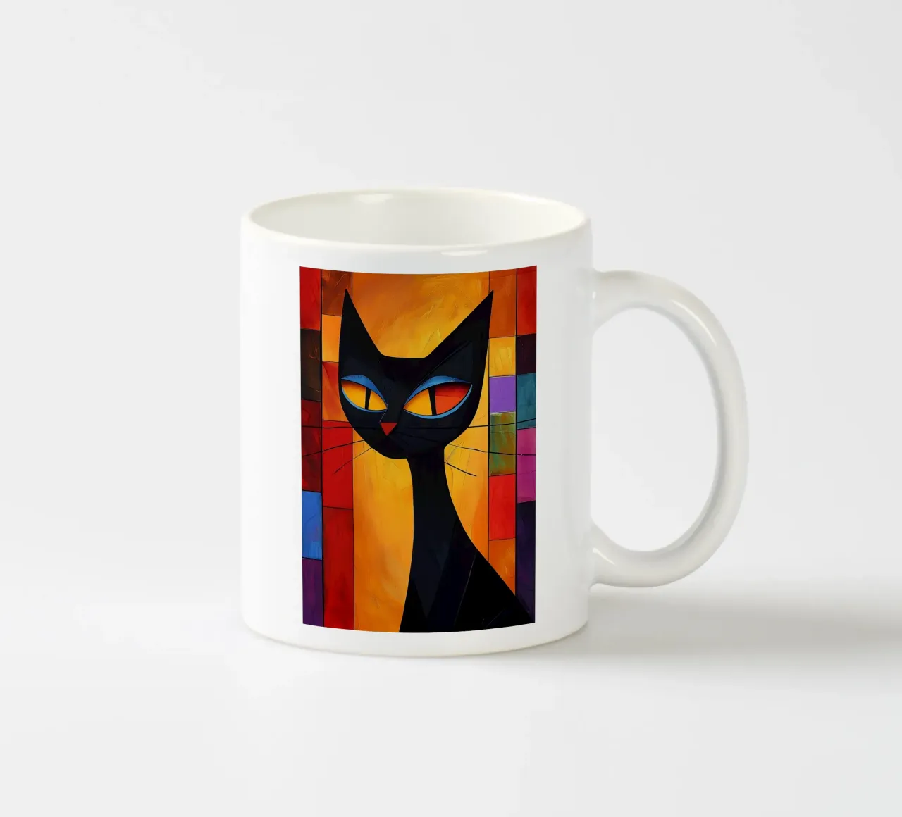 Gatto astratto colorato tazza in ceramica da Kaden