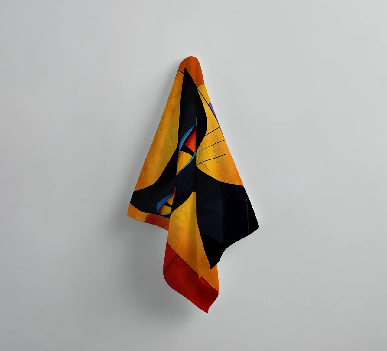 Kleurrijke abstracte kat badhanddoek van Kaden