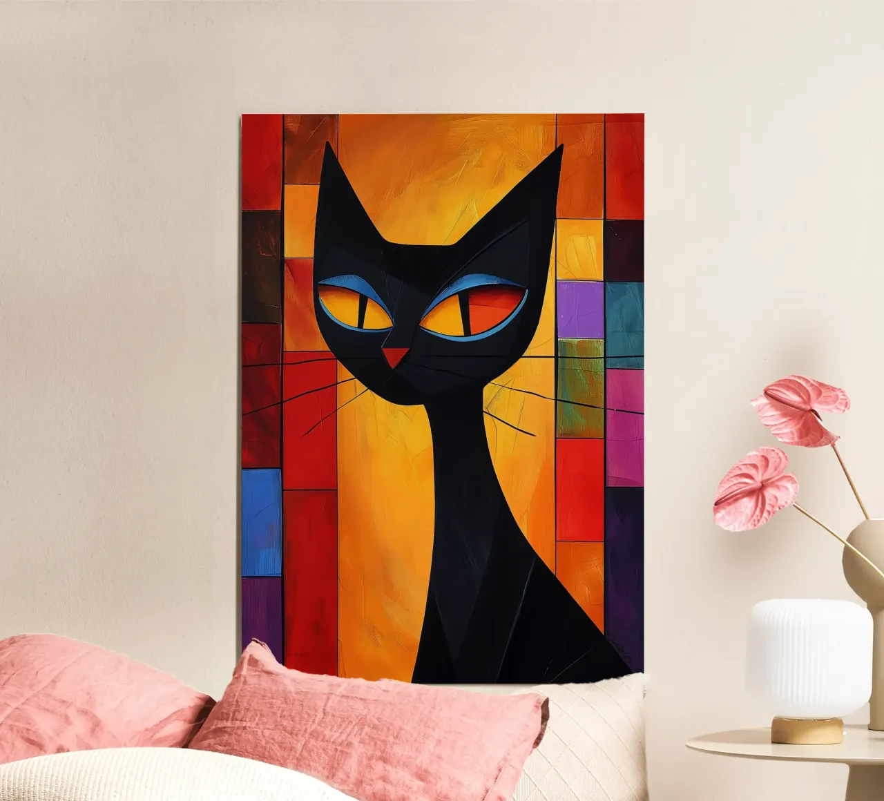 Gatto astratto colorato carta hahnemühle da Kaden