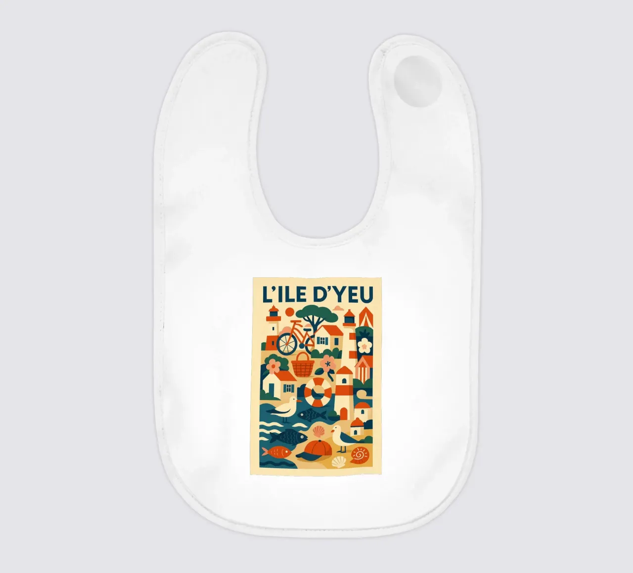 L'ILE D'YEU - The wine poster baby bib by JETLAG | affiches voyage