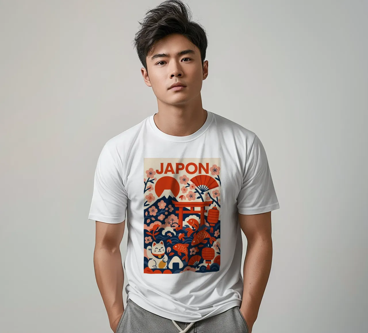 GIAPPONE - Il manifesto zen e grafico t-shirt da JETLAG | affiches voyage