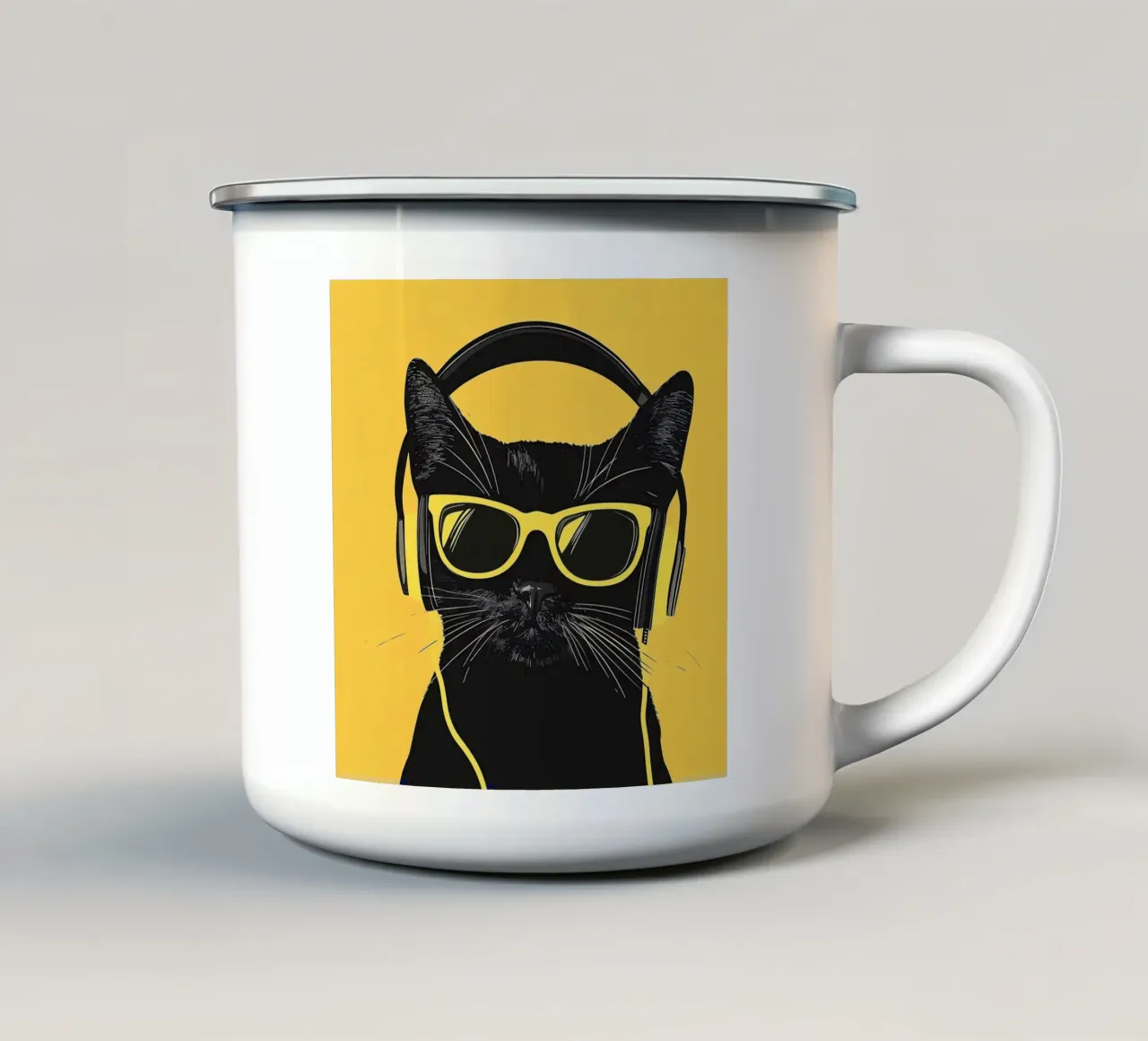 Vibrazioni da gatto cool tazza in smalto da Kaden