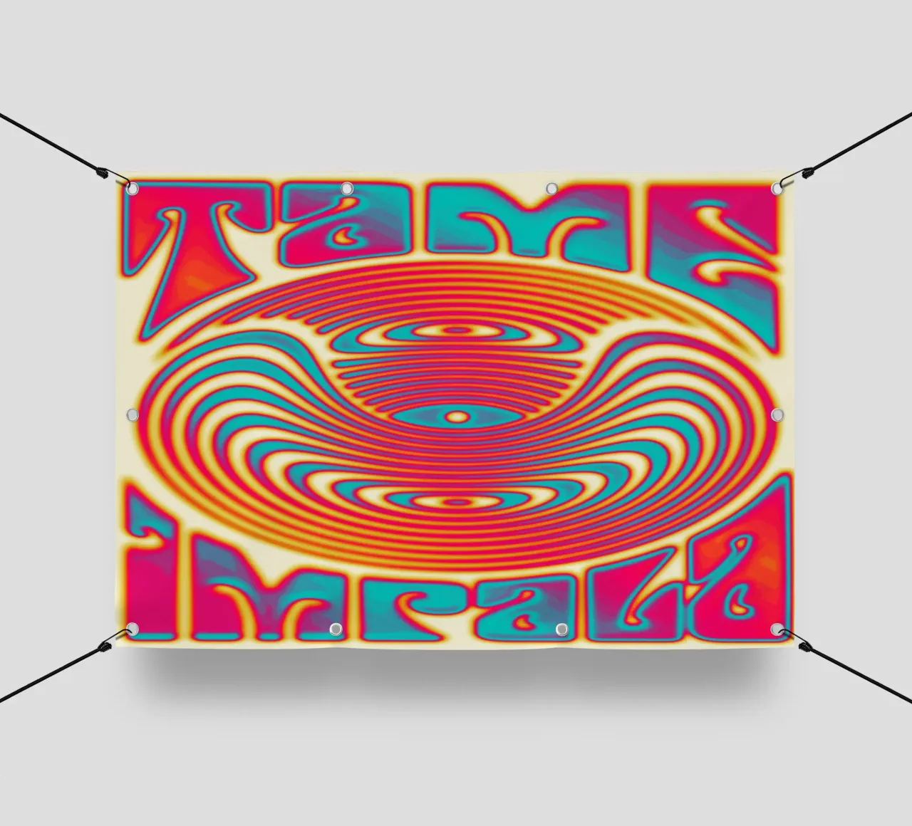 tame impala sergi delgado psyco poster mockup groovy 2 telo in pvc da mixmat