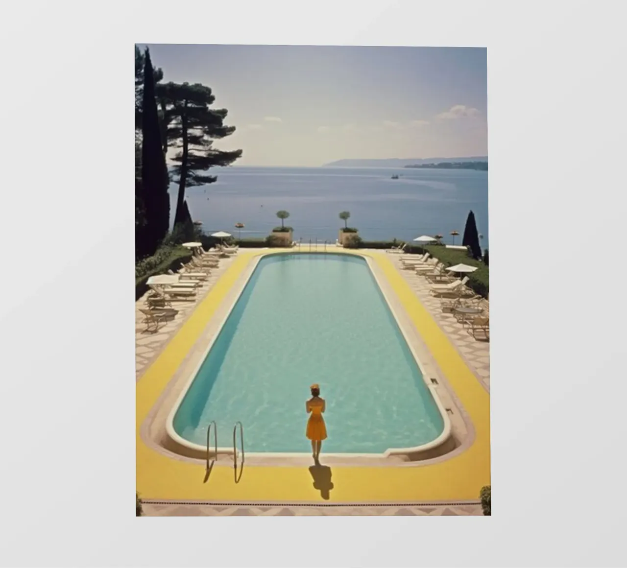 Piscina retrò di Cannes pellicola backlit da Longoria Studio