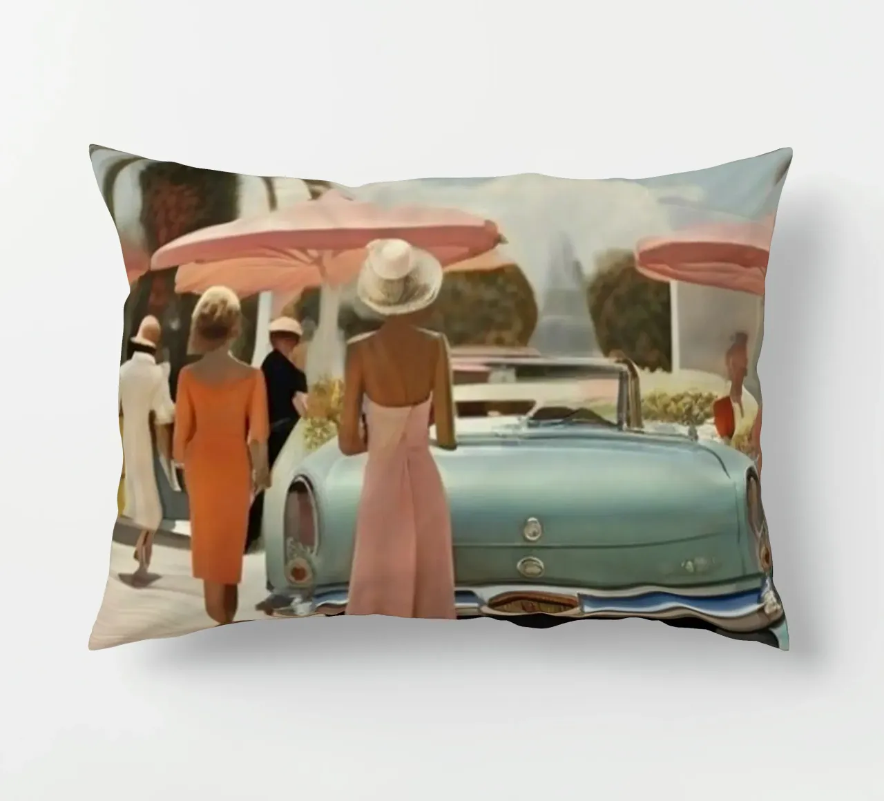 Auto d'epoca con signora cuscino da Longoria Studio